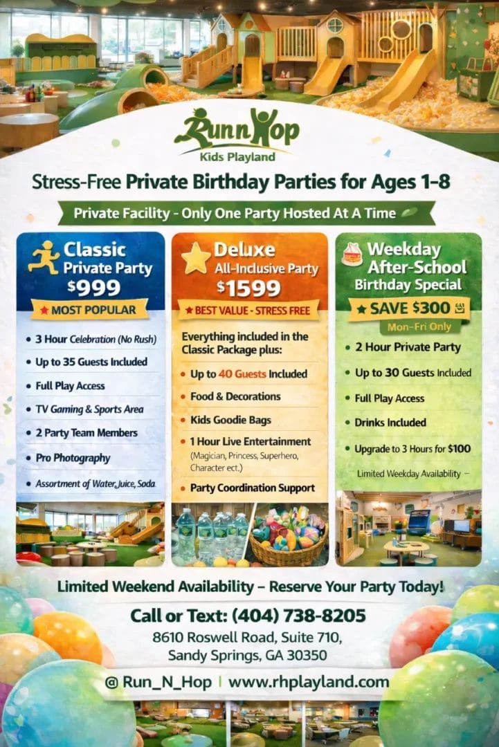 Run n' Hop Private Birthday Parties Banner